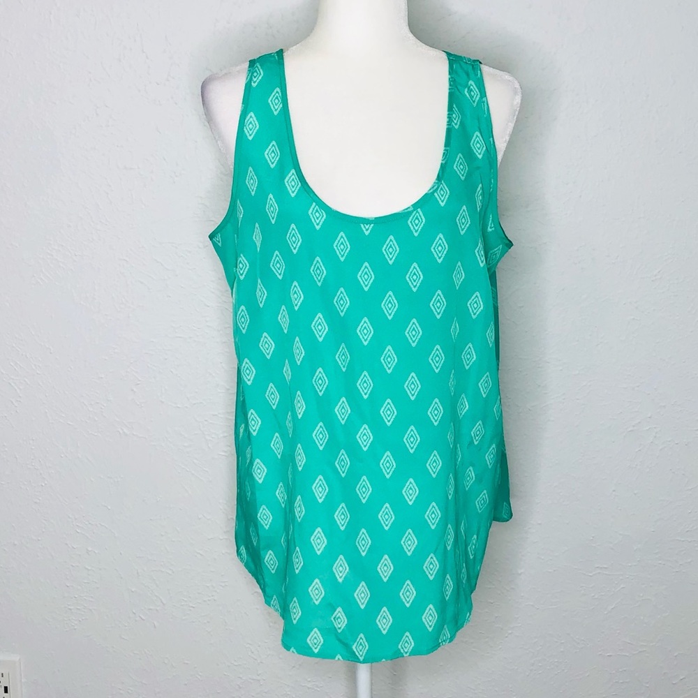 Mint Green Patterned Tank Top